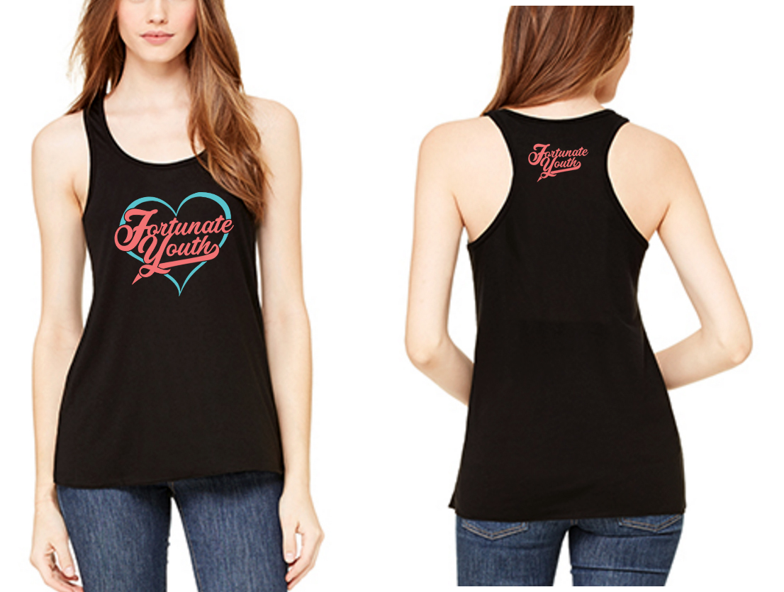 FORTUNATE YOUTH HEART TANK BLACK