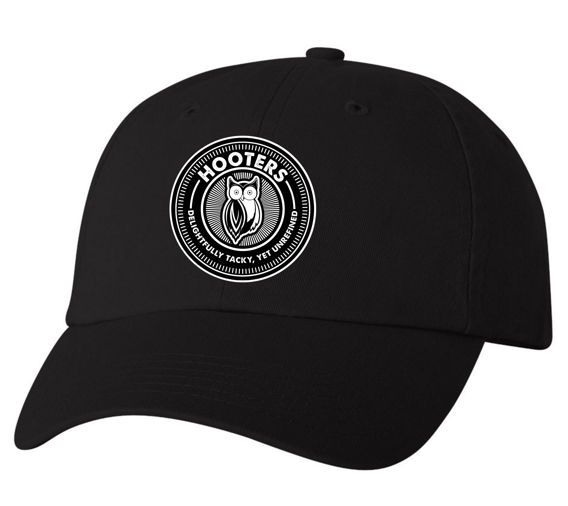 HOOTERS DAD HAT PATCH BLACK