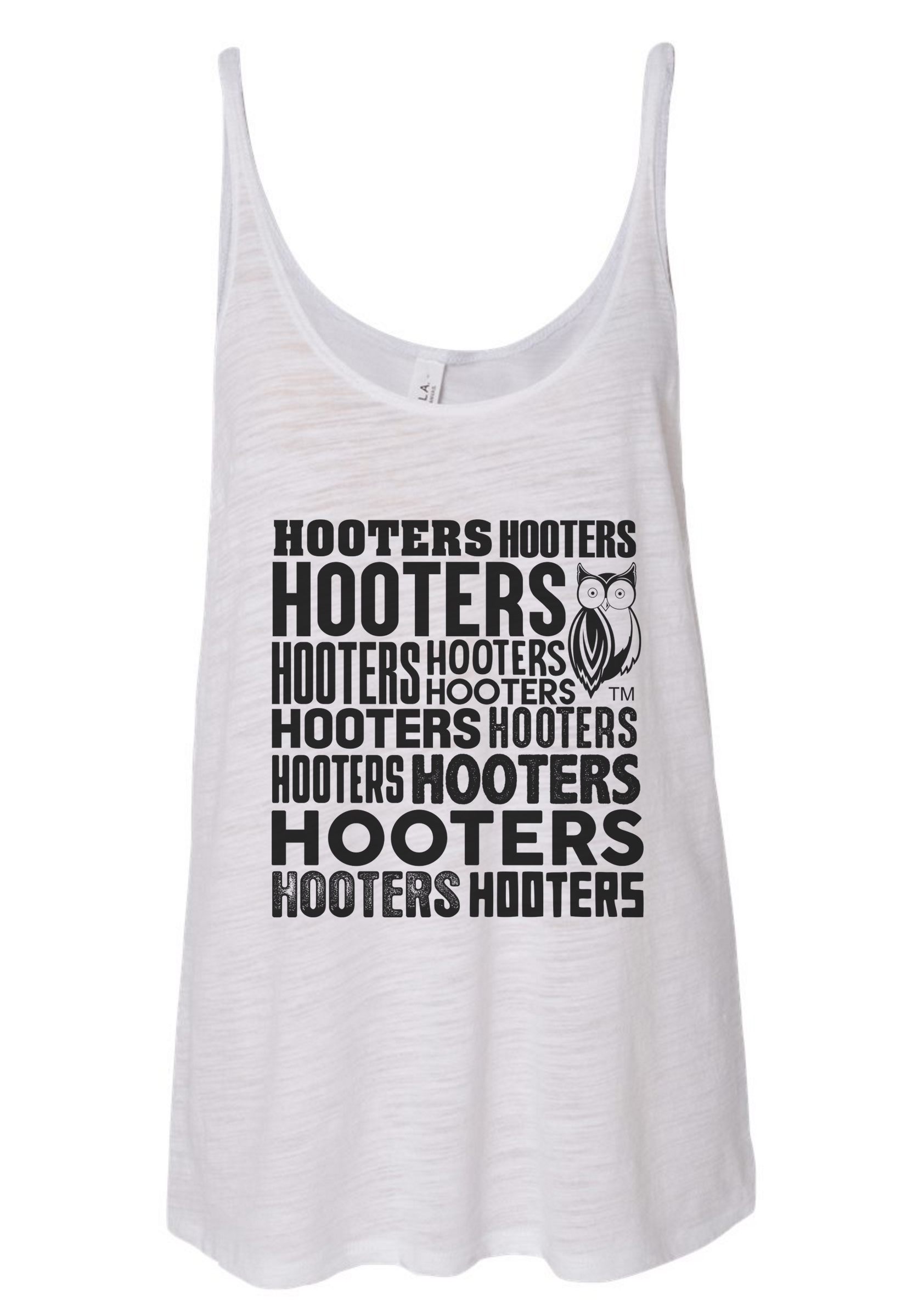 HOOTERS REPEAT WHITE SLUB SLOUCHY TANK BLACK