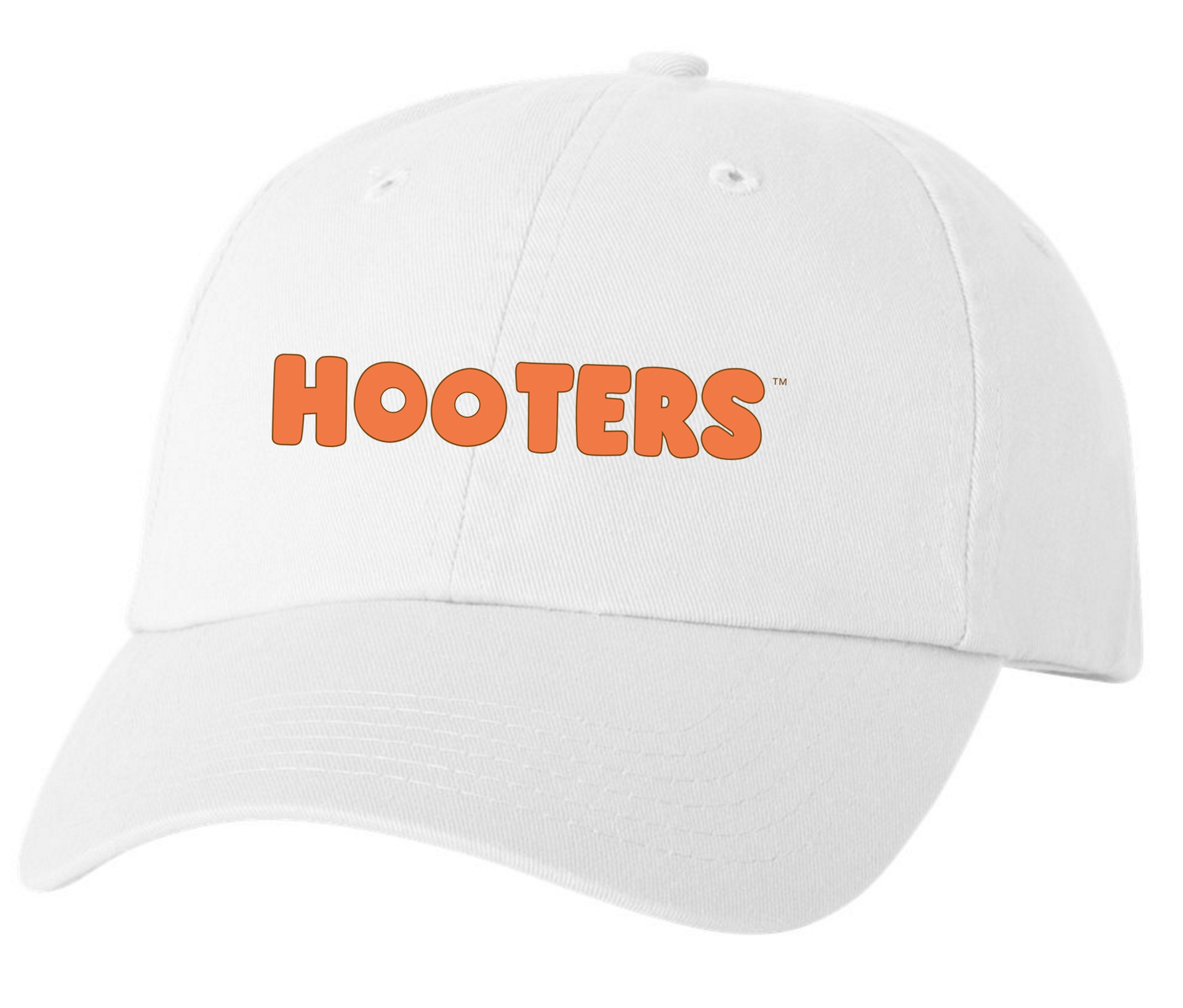 HOOTERS WHITE TEXT LOGO DAD HAT
